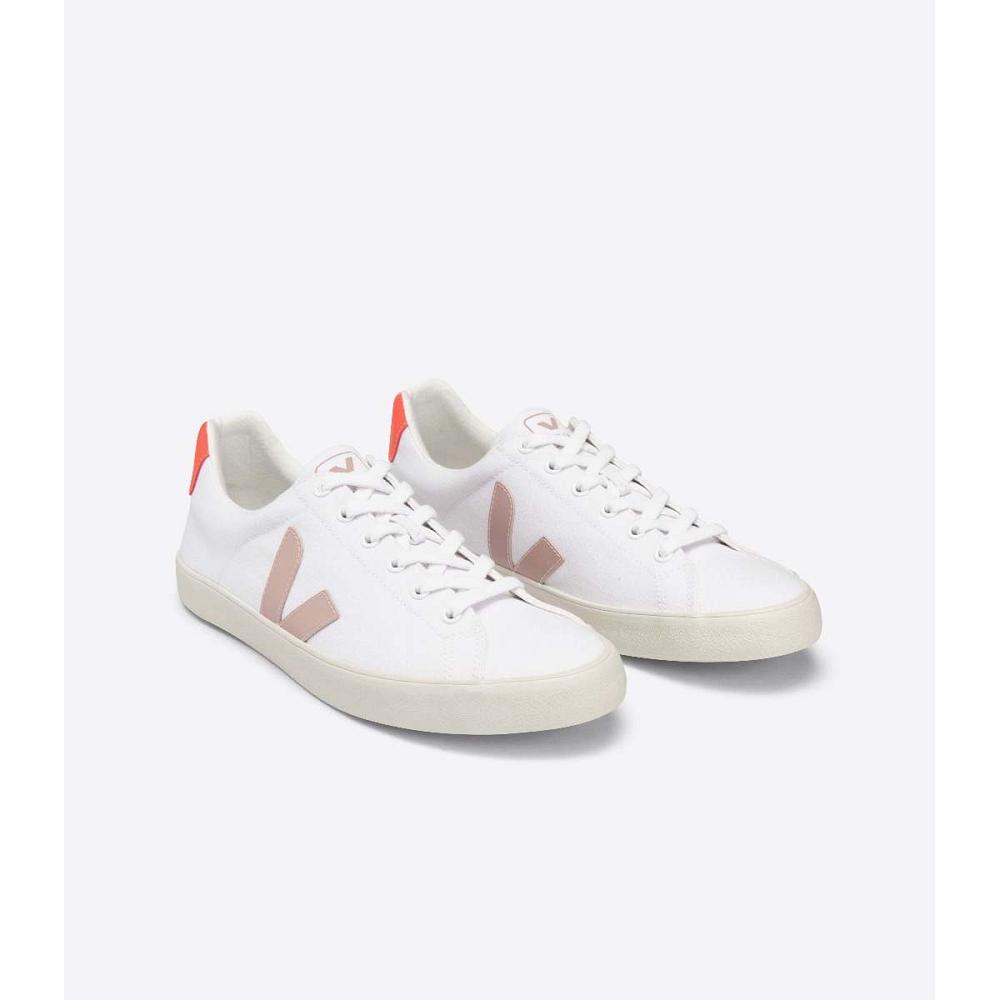 Veja ESPLAR SE CANVAS Schoenen Dames White/Orange | BE 512XYU